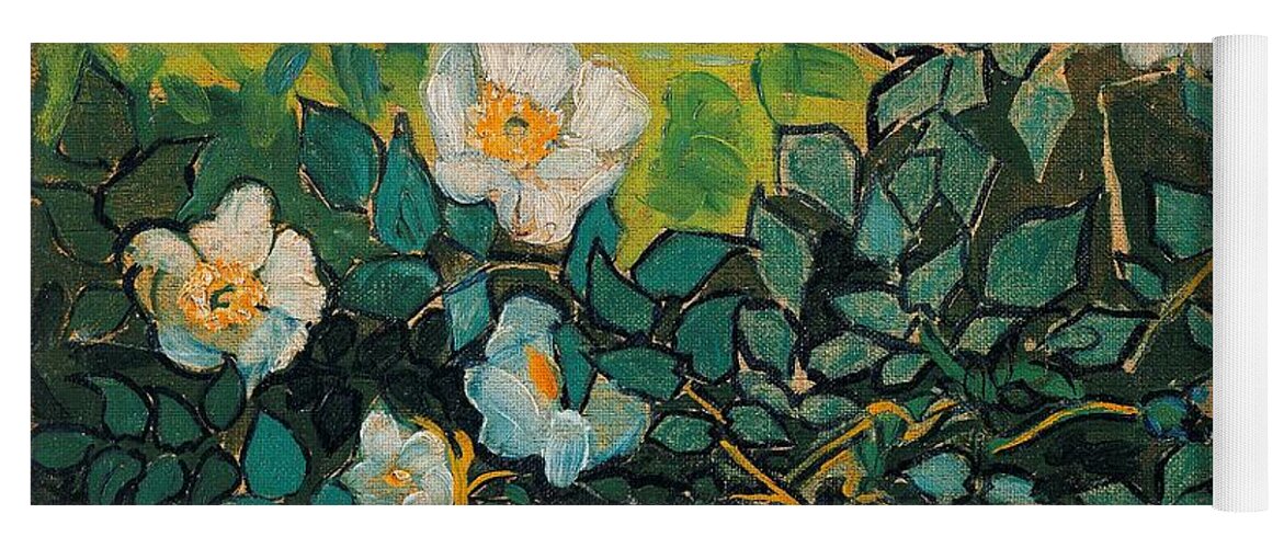 Vincent Van Gogh Yoga Mat featuring the painting Wild Roses #3 by Vincent Van Gogh