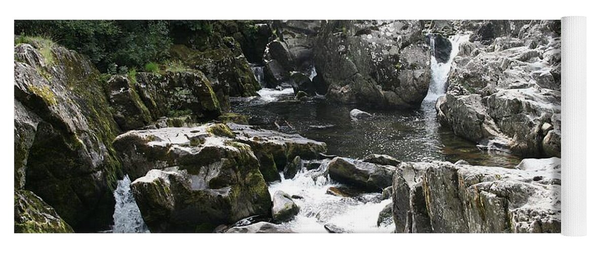 Rivers Yoga Mat featuring the photograph Conwy river near Betws y coed. #5 by Christopher Rowlands