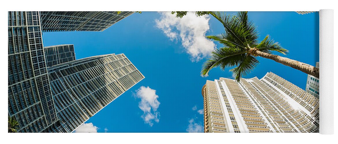 Architecture Yoga Mat featuring the photograph Downtown Miami #5 by Raul Rodriguez