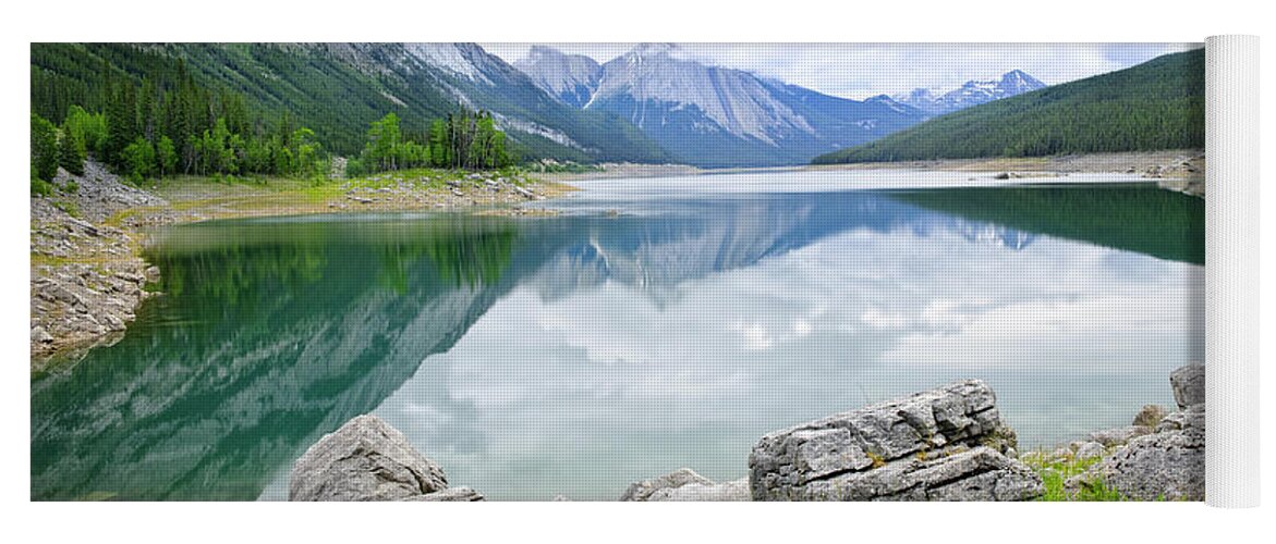Jasper Yoga Mat featuring the photograph Mountain lake in Jasper National Park 1 by Elena Elisseeva