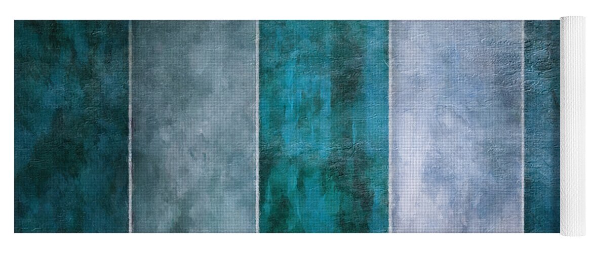 Abstract Yoga Mat featuring the mixed media 5 Water by Angelina Tamez