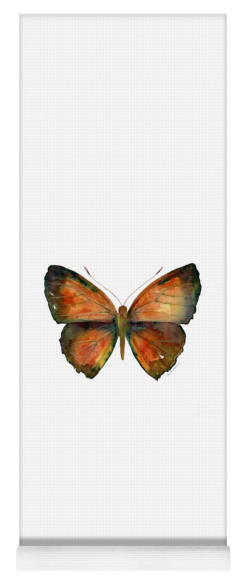 Copper Jewel Yoga Mat featuring the painting 56 Copper Jewel Butterfly by Amy Kirkpatrick