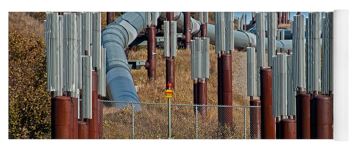 Nature Yoga Mat featuring the photograph Alaska Oil Pipeline #6 by Mark Newman