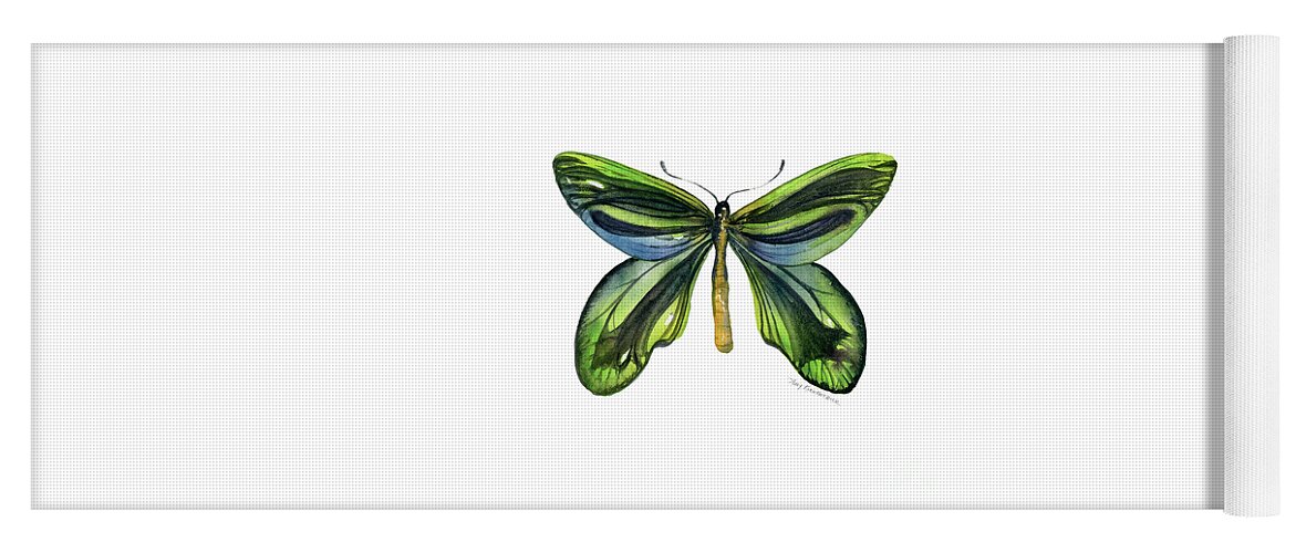 Queen Alexandra Butterfly Yoga Mat featuring the painting 6 Queen Alexandra Butterfly by Amy Kirkpatrick