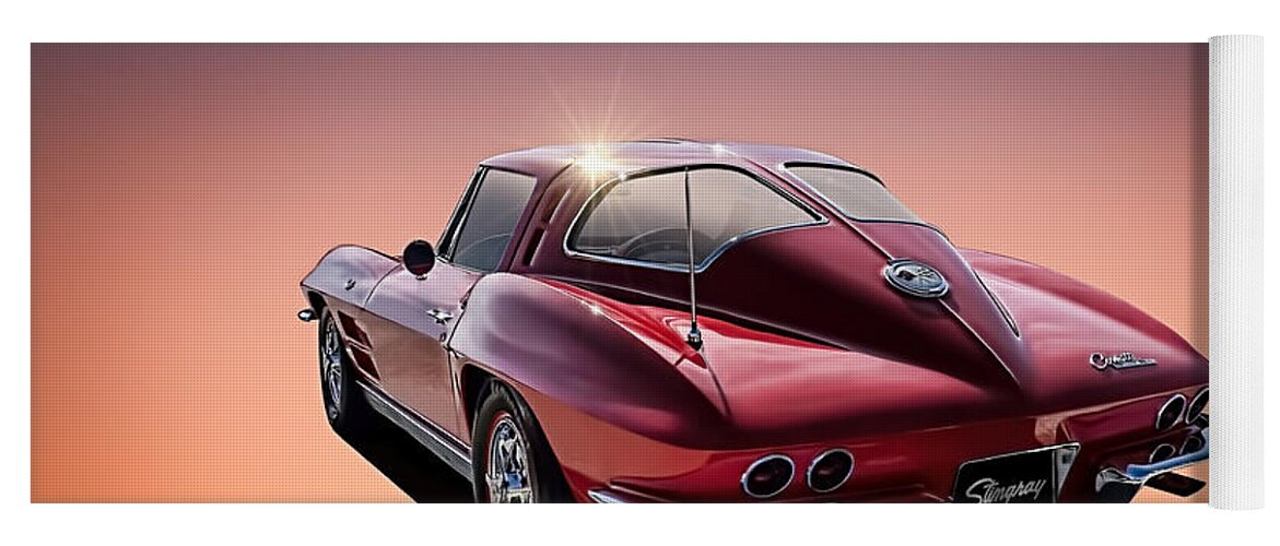 Corvette Yoga Mat featuring the digital art '63 Stinger #63 by Douglas Pittman