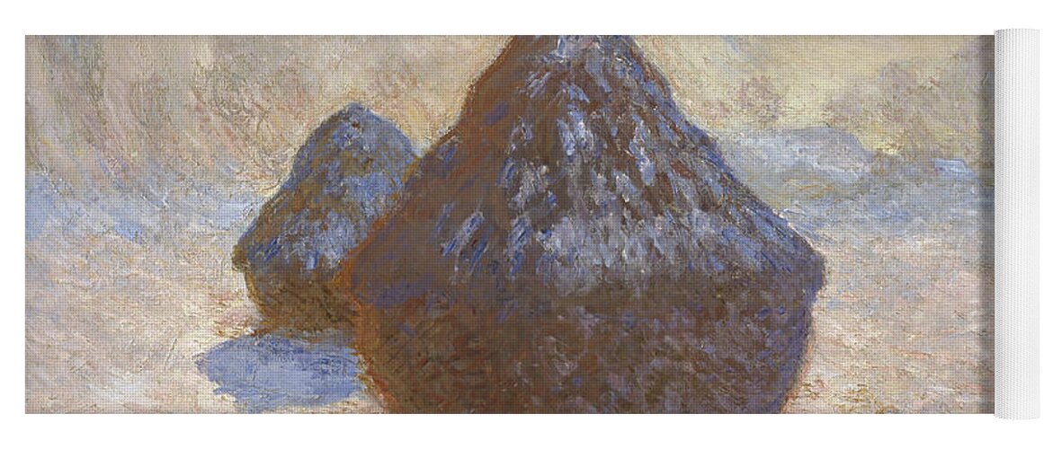 Claude Monet Yoga Mat featuring the painting Haystacks #7 by Claude Monet