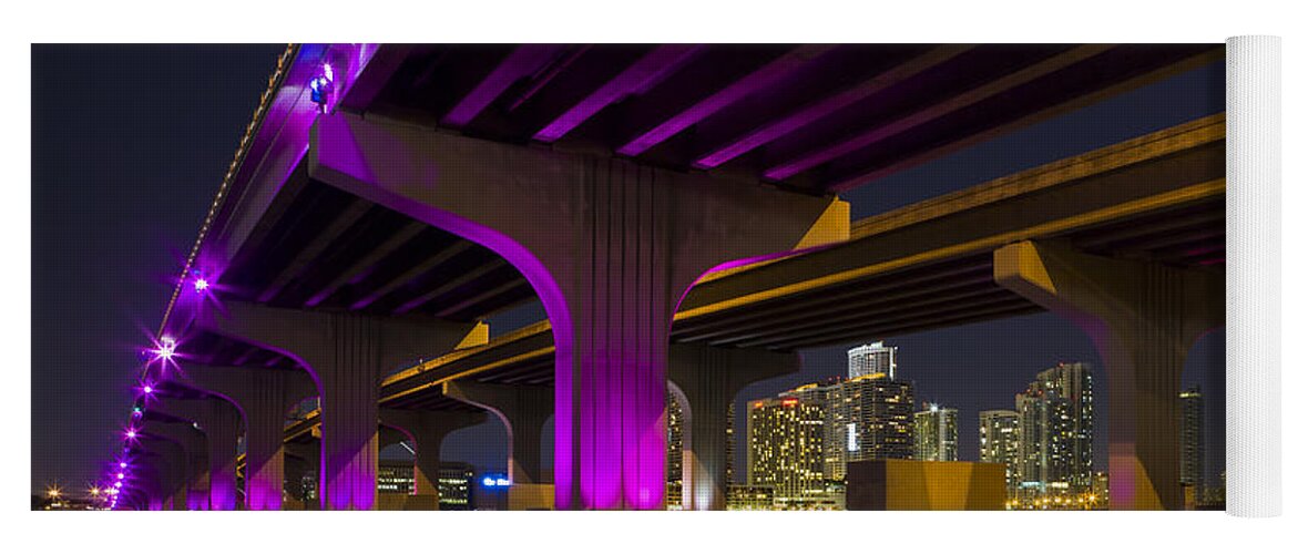 Architecture Yoga Mat featuring the photograph Miami Downtown Skyline by Raul Rodriguez