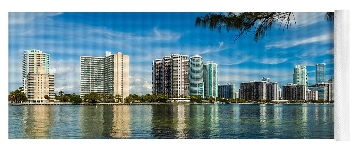 Architecture Yoga Mat featuring the photograph Miami Skyline #7 by Raul Rodriguez