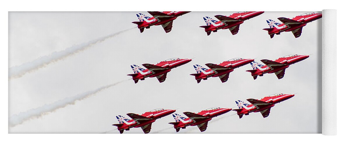 Red Arrows Yoga Mat featuring the photograph The Red Arrows #7 by Gary Eason