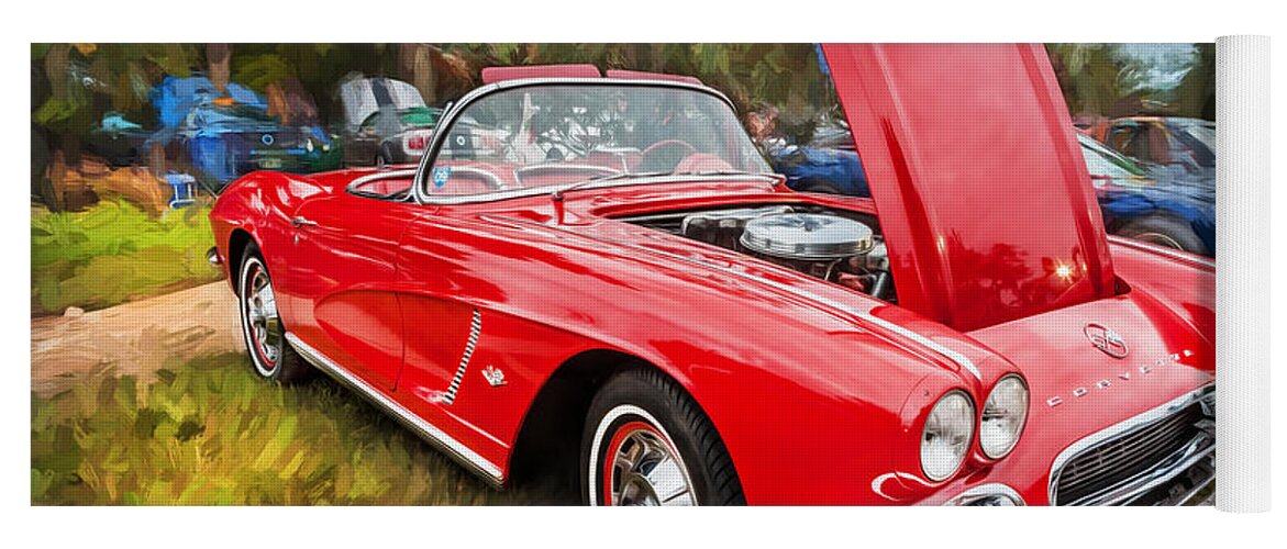 1962 Yoga Mat featuring the photograph 1962 Chevrolet Corvette Convertible Painted #9 by Rich Franco