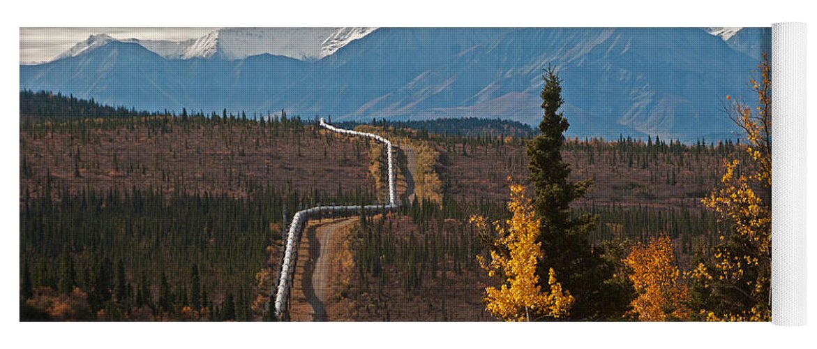 Nature Yoga Mat featuring the photograph Alaska Oil Pipeline #9 by Mark Newman