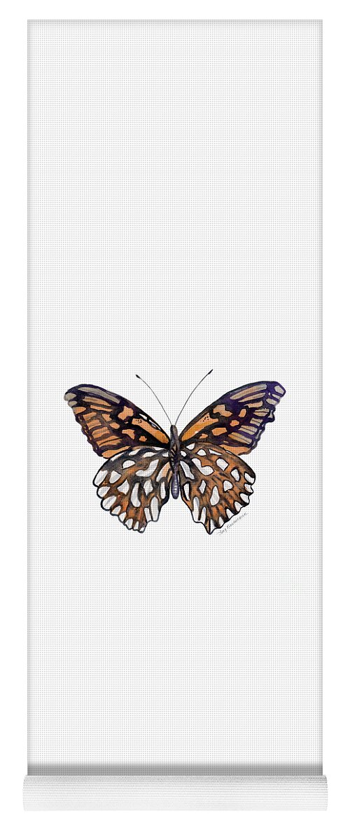 Mexican Silver Spot Butterfly Yoga Mat featuring the painting 9 Mexican Silver Spot Butterfly by Amy Kirkpatrick