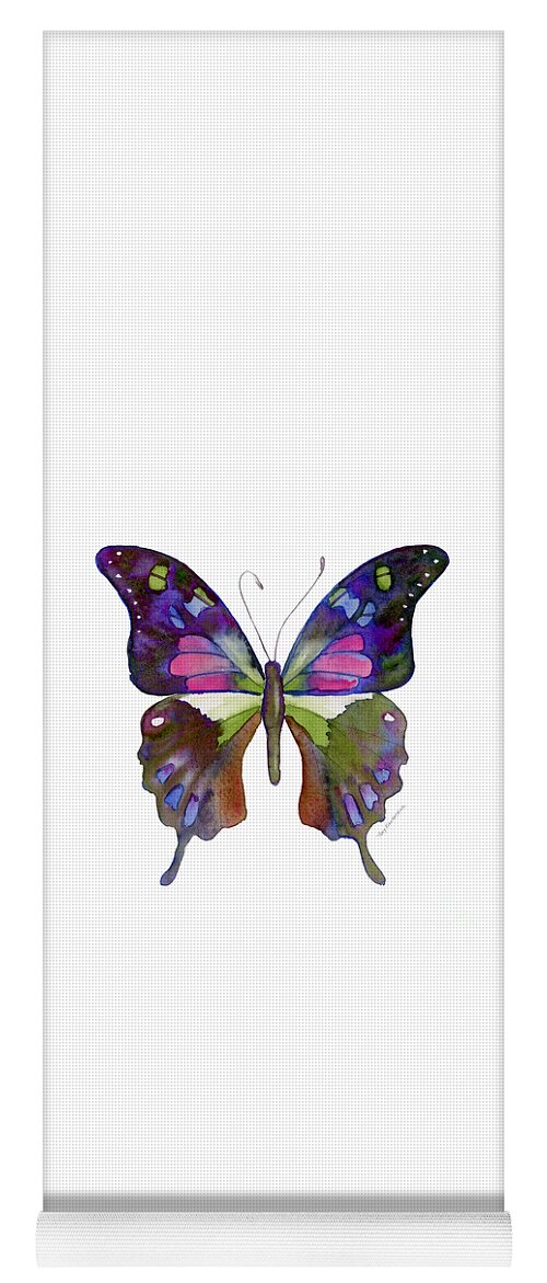 Colorful Butterfly Yoga Mat featuring the painting 98 Graphium Weiskei Butterfly by Amy Kirkpatrick
