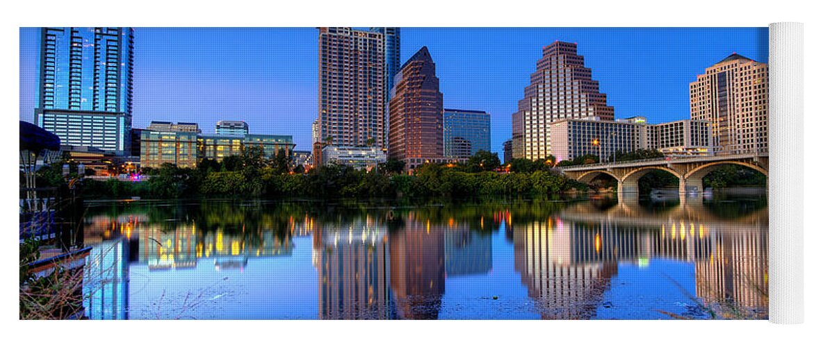 Austin Yoga Mat featuring the photograph A Beautiful Austin Evening by Dave Files