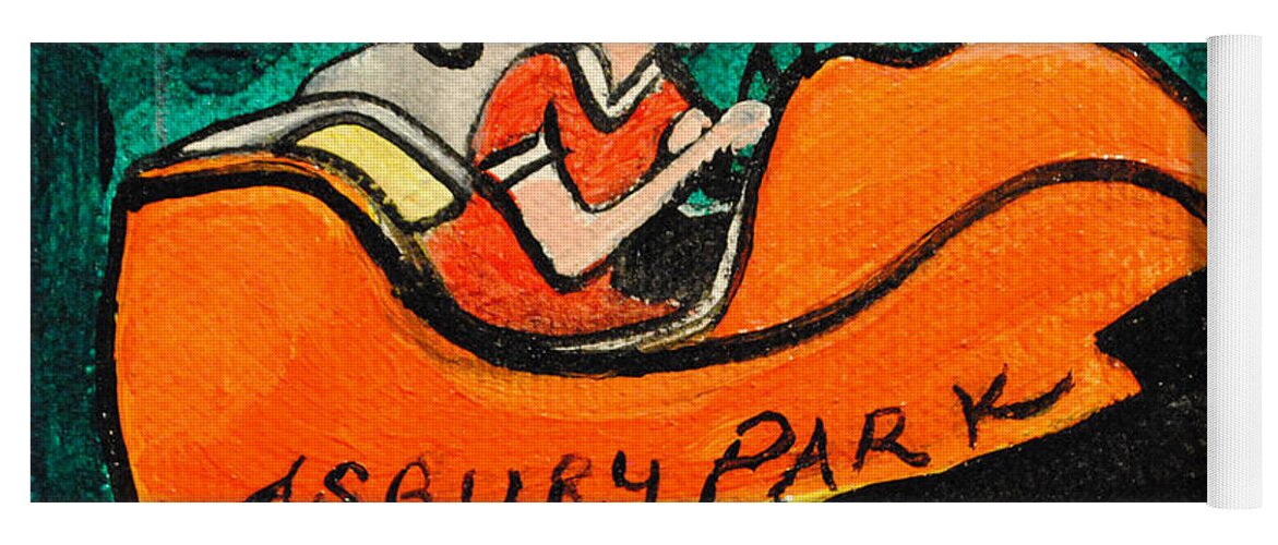 Asbury Park Yoga Mat featuring the painting A Bumper Memory by Patricia Arroyo