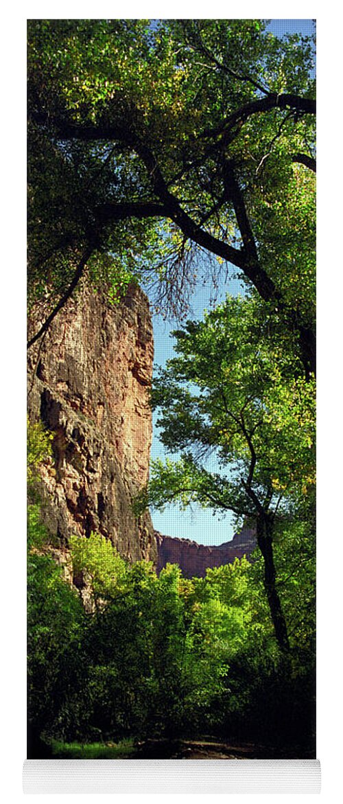 Havasupai Yoga Mat featuring the photograph A Cool Path by Kathy McClure