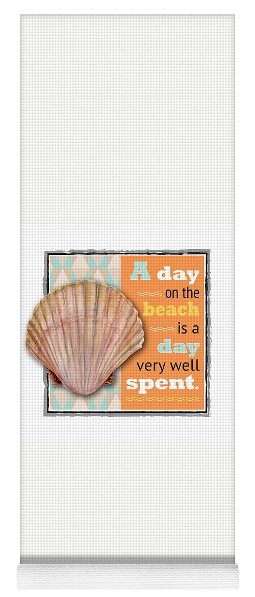 Scallop Yoga Mat featuring the digital art A day on the beach is a day very well spent. by Amy Kirkpatrick