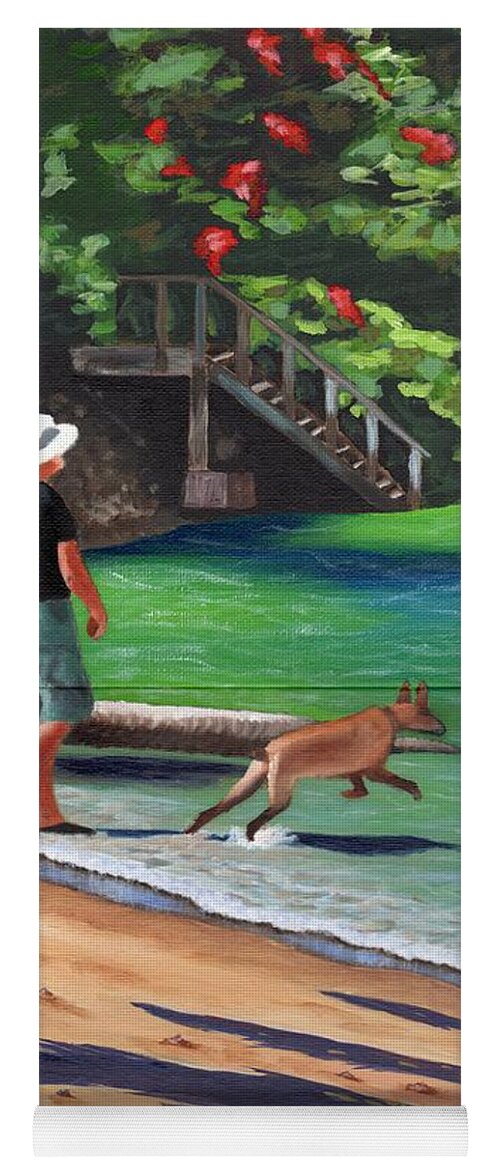 Man Yoga Mat featuring the painting A Man and his Dog by Laura Forde