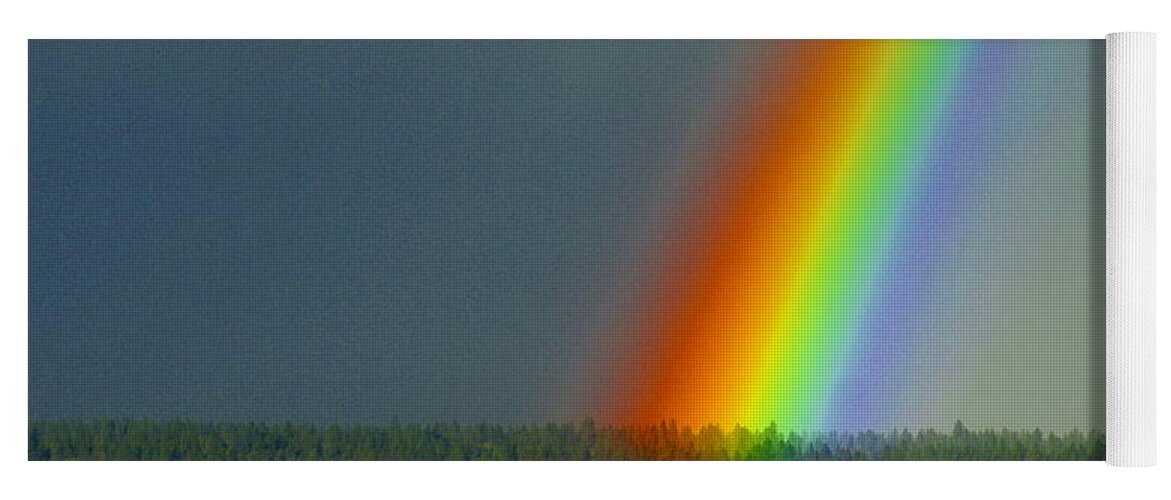 Rainbow Yoga Mat featuring the photograph A Rainbow Blessing Spokane by Ben Upham III