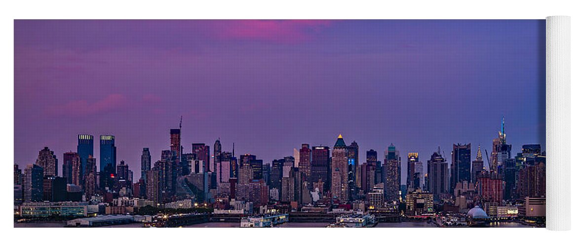 Manhattan Yoga Mat featuring the photograph A Spectacular New York City evening by Susan Candelario