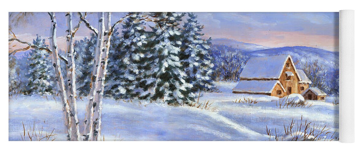 Winter Yoga Mat featuring the painting A Winter Afternoon by Richard De Wolfe