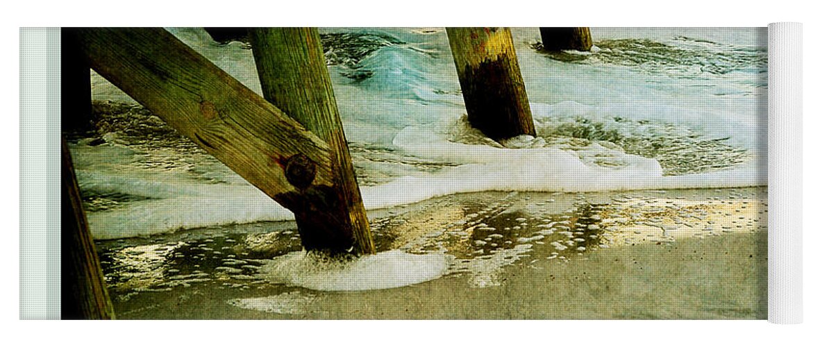 Dock Yoga Mat featuring the photograph AB Pilings by Linda Olsen