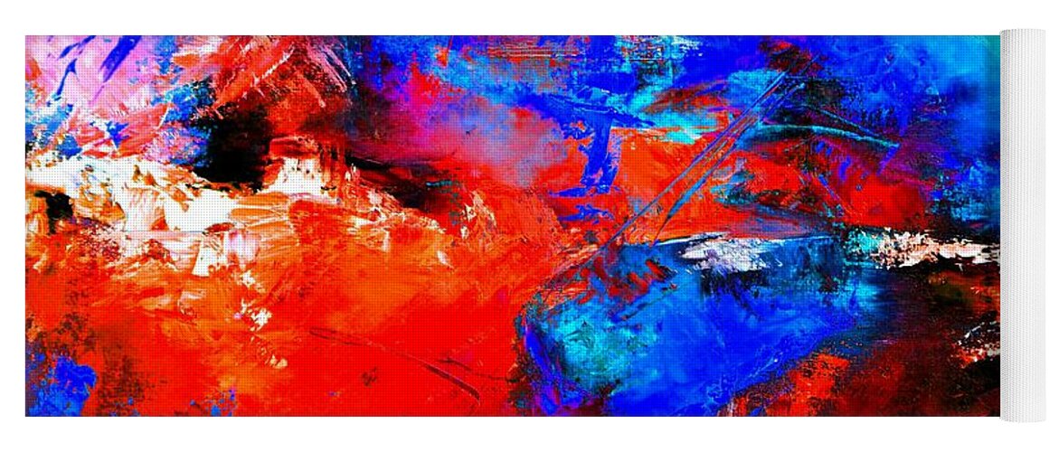Abstract Yoga Mat featuring the painting Abstract 9683805 by Pol Ledent