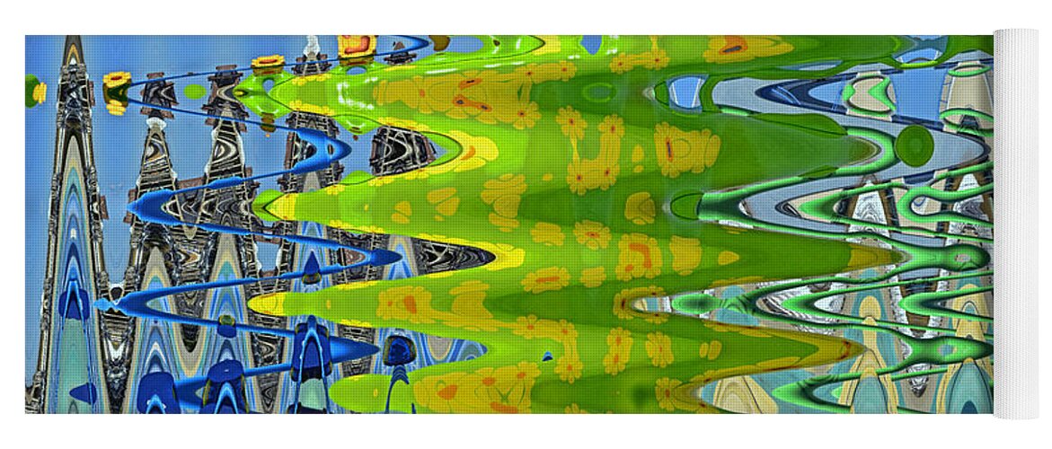 Art Yoga Mat featuring the digital art Abstract by Photoshop 1 by Allen Beatty