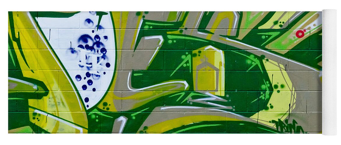 Graffiti Yoga Mat featuring the painting Abstract Graffiti Art fragment by Yurix Sardinelly