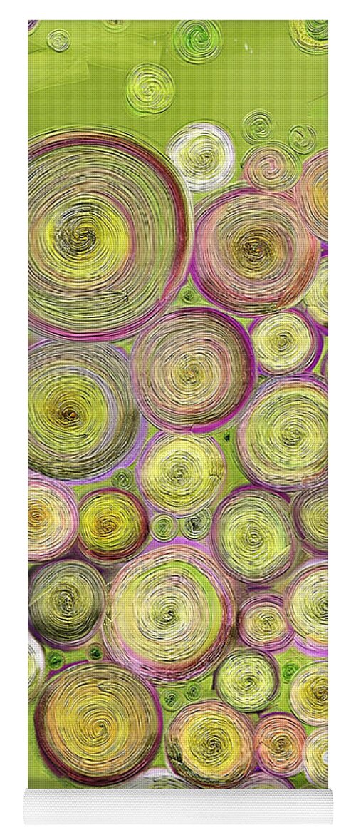 Fruit Yoga Mat featuring the painting Abstract grapes by Veronica Minozzi