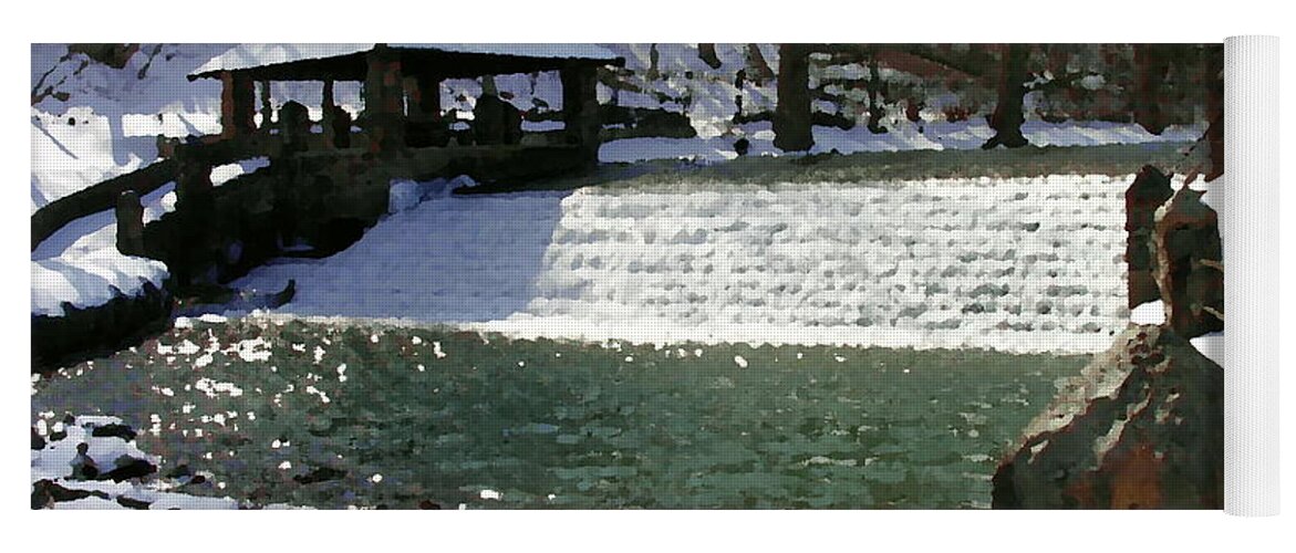 Illick's Mill Yoga Mat featuring the photograph Abstract - Illicks Mill Waterfall Bethlehem PA by Jacqueline M Lewis