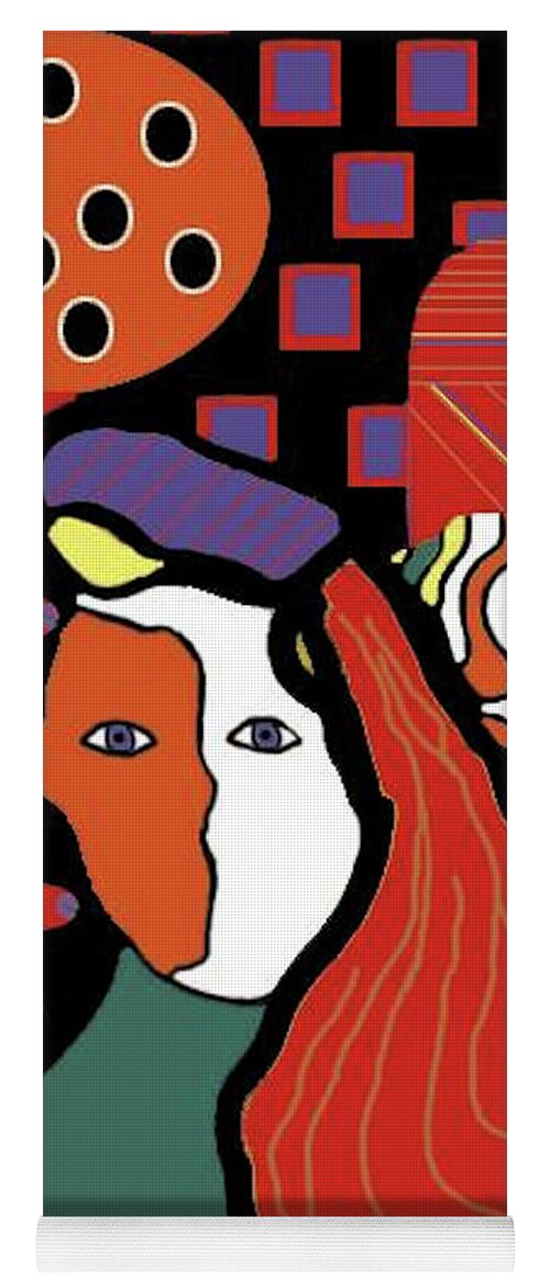 Abstract Lady Yoga Mat featuring the painting Abstract Lady by Vickie G Buccini