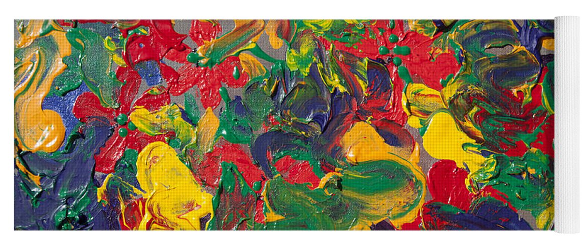 Abstract Yoga Mat featuring the painting Abstract Painting - Color Explosion by Portraits By NC