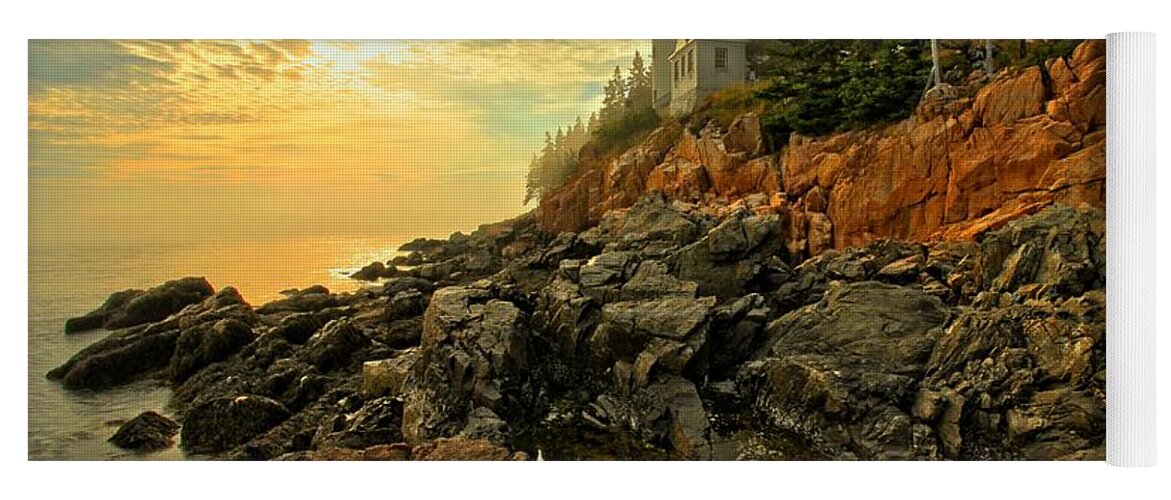 Bass Harbor Lighthouse Yoga Mat featuring the photograph Afternoon At Bass Harbor by Adam Jewell