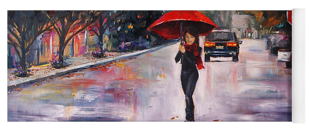 Umbrella Yoga Mat featuring the painting Afternoon Stroll by Jennifer Beaudet