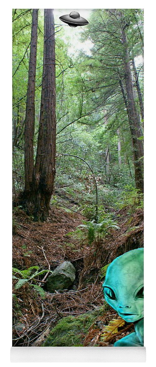 Alien Yoga Mat featuring the photograph Alien in Redwood Forest by Ben Upham III