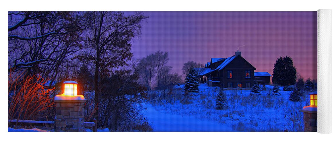 Christmas Card Yoga Mat featuring the photograph All is Calm by Wayne Moran
