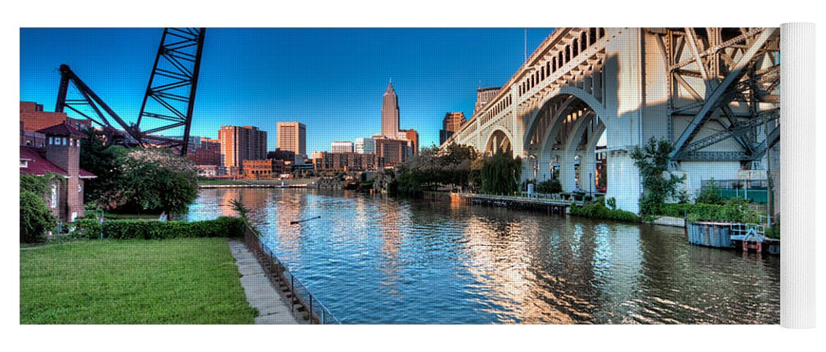Hdr Yoga Mat featuring the photograph All Roads Lead to Cleveland by John Magyar Photography