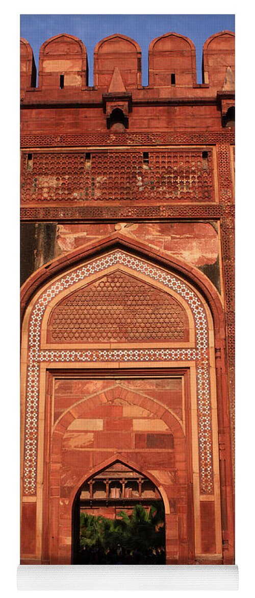 India Yoga Mat featuring the photograph Amar Singh Gate Red Fort Agra by Aidan Moran