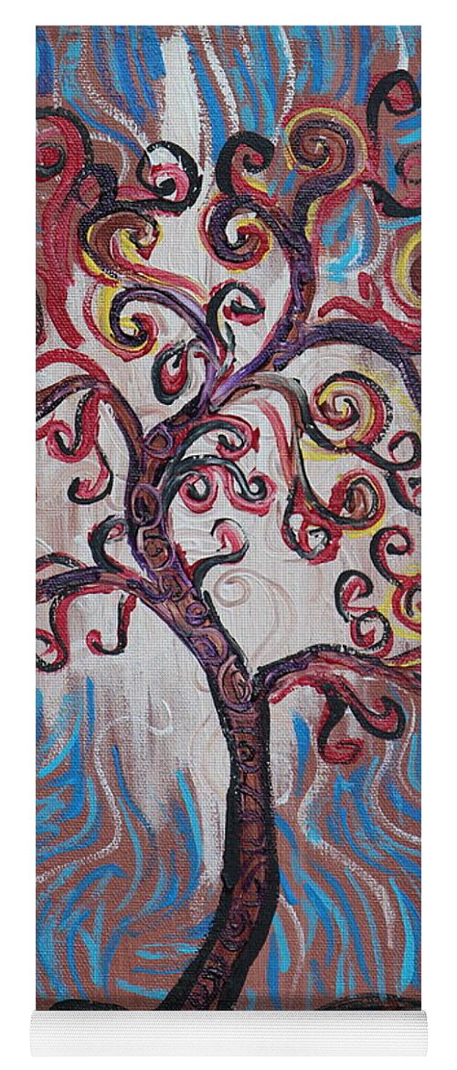 Squiggle Yoga Mat featuring the painting An Enlightened Tree by Stefan Duncan