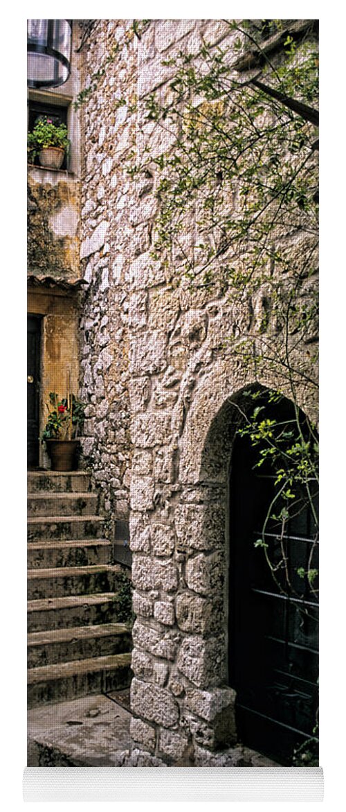 France Yoga Mat featuring the photograph Ancient Cobblestone Home, France by Bill Bachmann