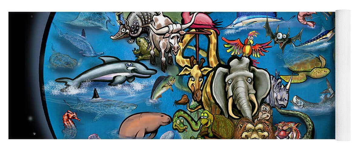Animal Yoga Mat featuring the digital art Animal Planet by Kevin Middleton