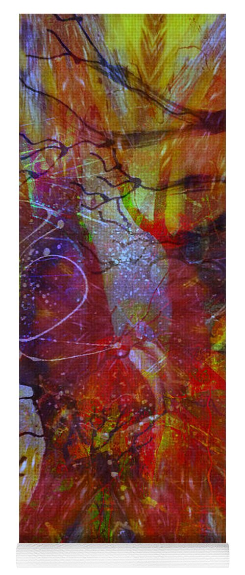 Fania Simon Yoga Mat featuring the mixed media Another Kind of Storm by Fania Simon