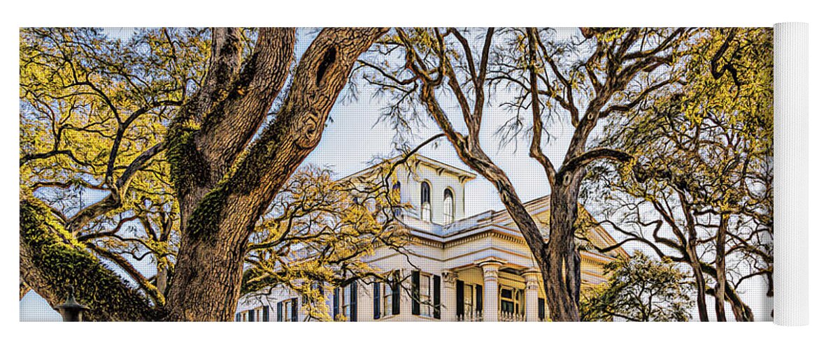 America Yoga Mat featuring the photograph Antebellum Mansion by Maria Coulson