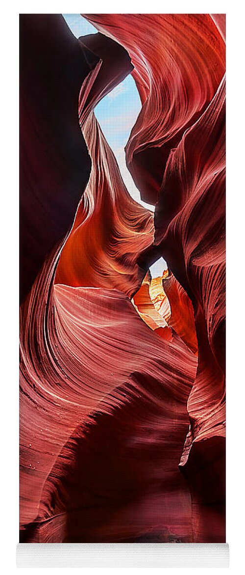 Antelope Canyon Yoga Mat featuring the photograph Antelope Ascent by Jason Chu