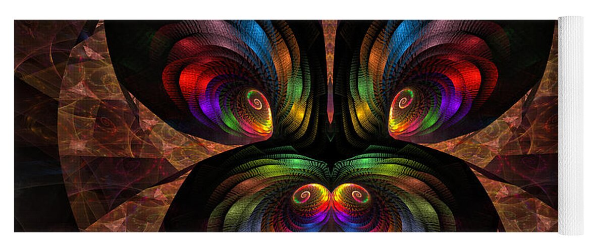 Fractal Yoga Mat featuring the digital art Apo Butterfly by Gary Blackman