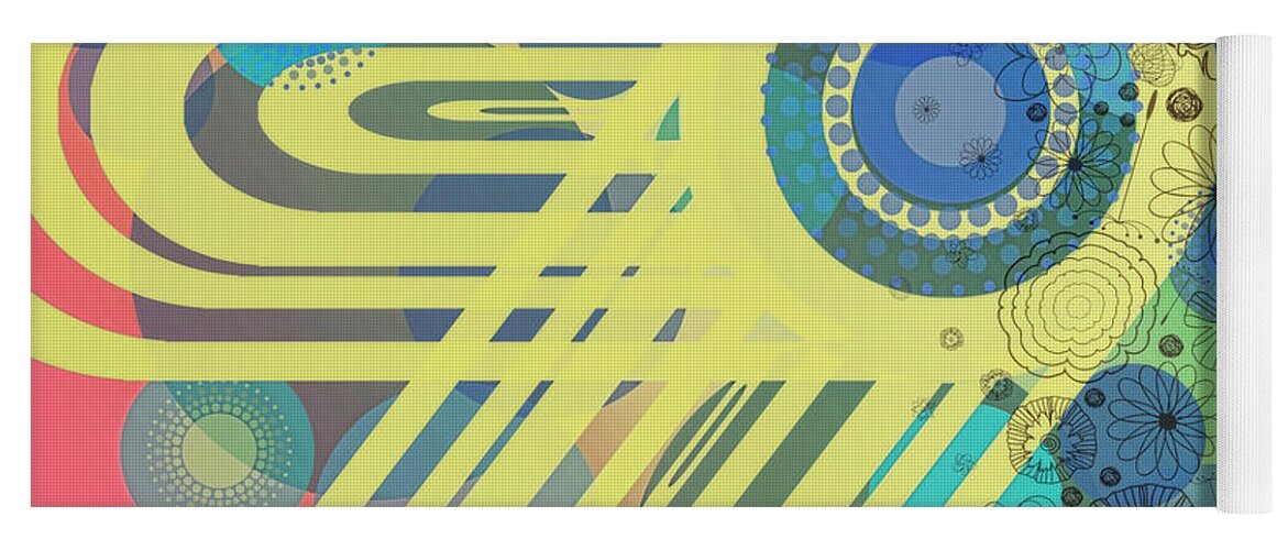 Wright Yoga Mat featuring the digital art Art Deco Explosion 11 by Paulette B Wright