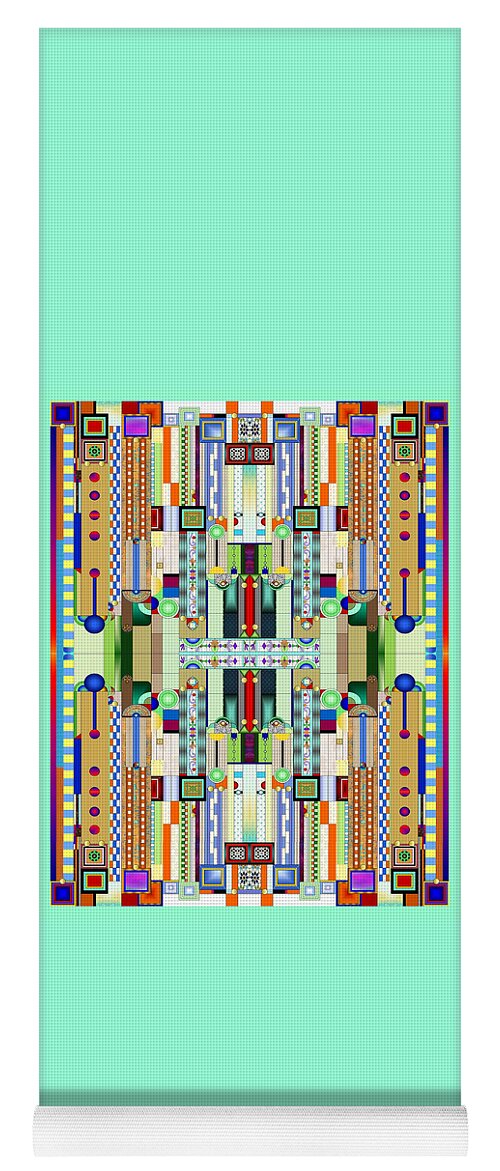 Art Deco Stained Glass Yoga Mat featuring the digital art Art Deco Stained Glass 2 by Ellen Henneke