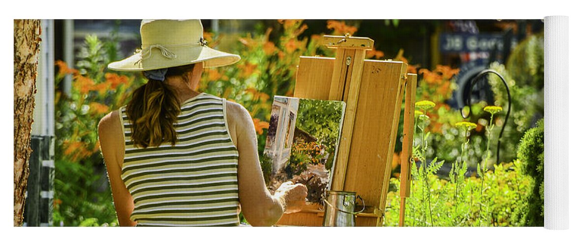 Activity Yoga Mat featuring the photograph Art In The Garden by Mary Carol Story