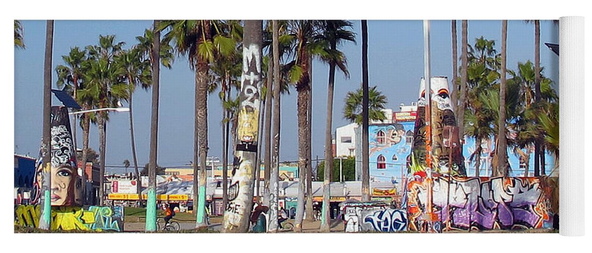 Graffiti Yoga Mat featuring the photograph Art Of Venice Beach by Kelly Holm
